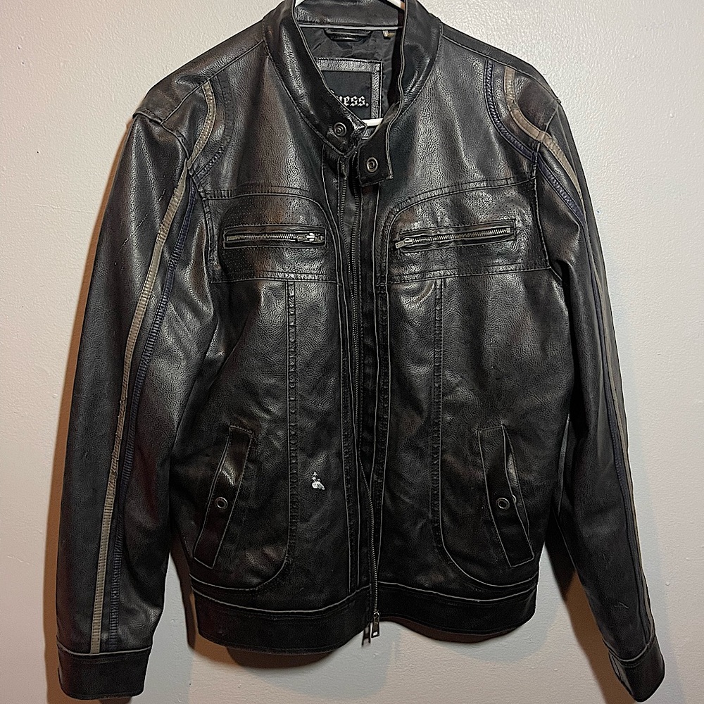 Black Vintage Guess Racing Jacket